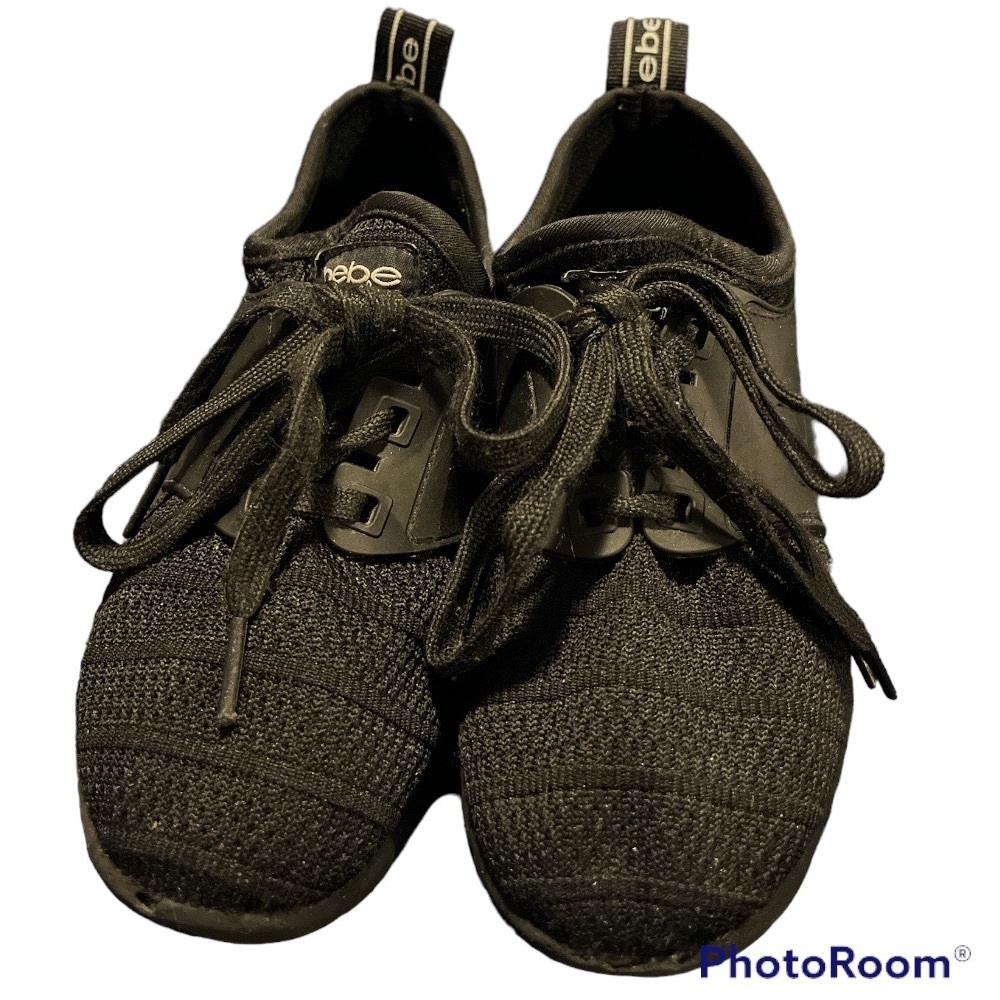 Kids Black Bebe Knit Sneakers- Size 13